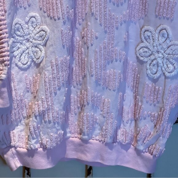 Vintage handmade chenille sweatshirt with side pockets M - Picture 7 of 14